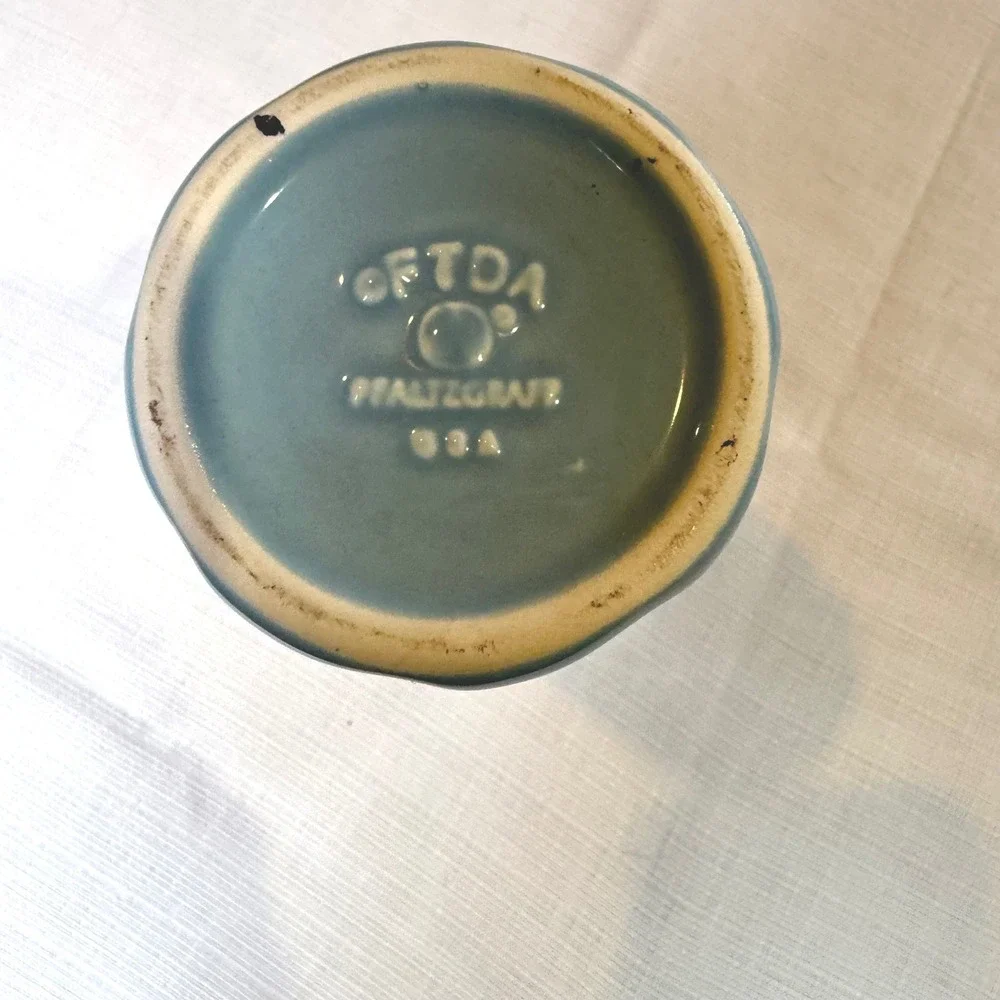 Vintage Pfaltzgraff FTDA‎ Blue Pottery Vase USA Mid Century Modern